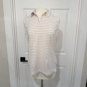 Nike Pink and White Striped Sleeveless Top